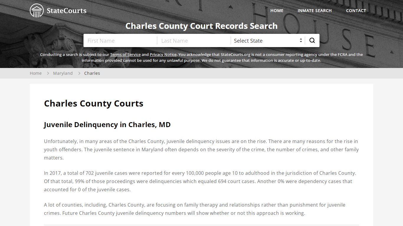 Charles County, MD Courts - Records & Cases - StateCourts