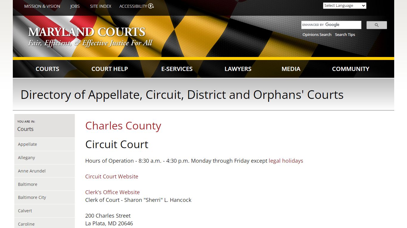 Charles County | Maryland Courts